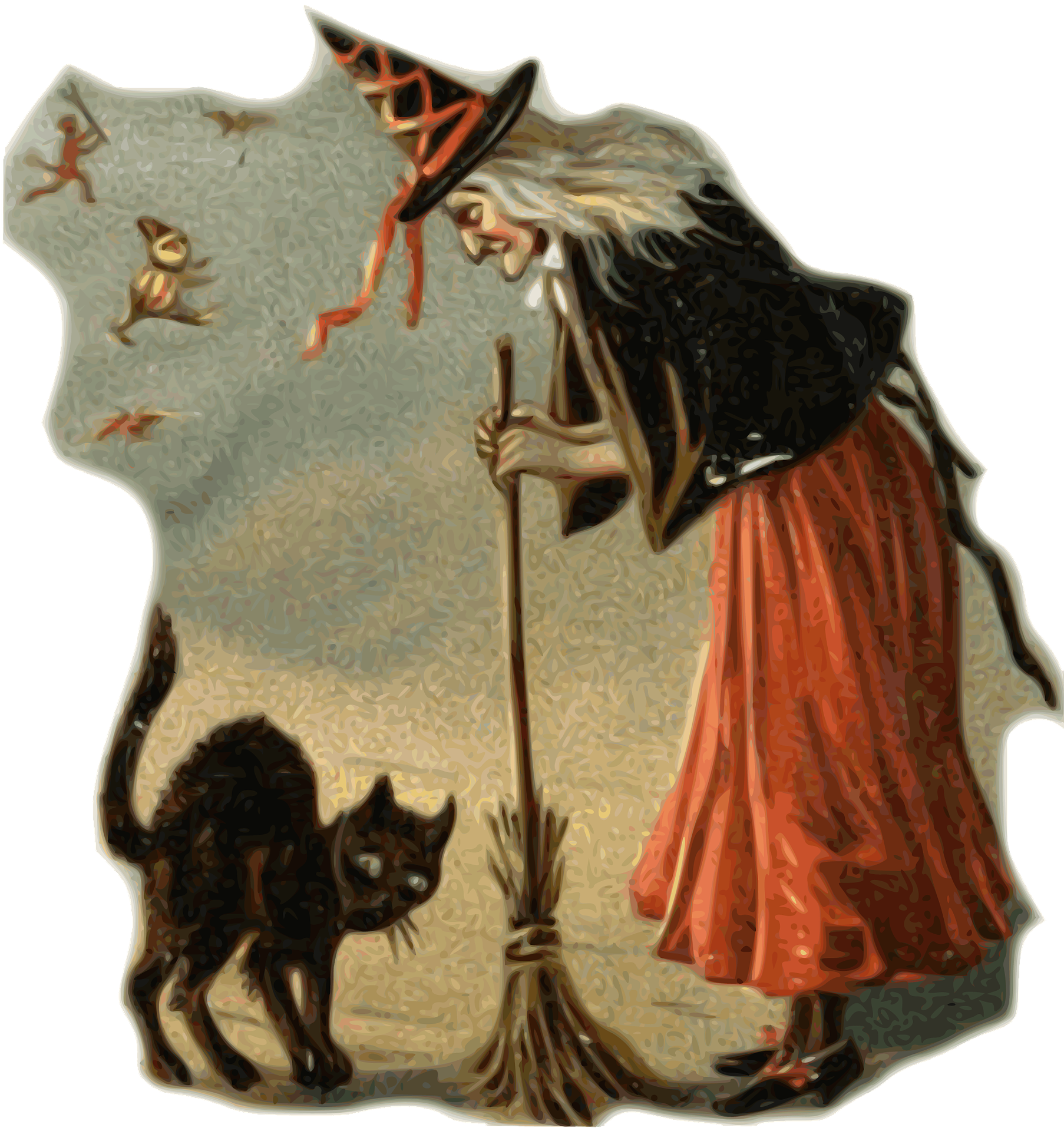 Hexe in Märchen mit Katze (c) pixabay
