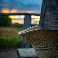 Hut auf einer Bank im Sonnenuntergang (c) woods of voices