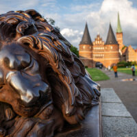 Löwe vor Holstentor (c) woods of voices